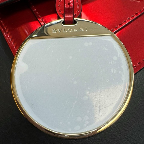 Bvlgari Serpenti Forever Square Crossbody Shoulder Bag Metallic Red Leather Smal - Picture 12 of 14